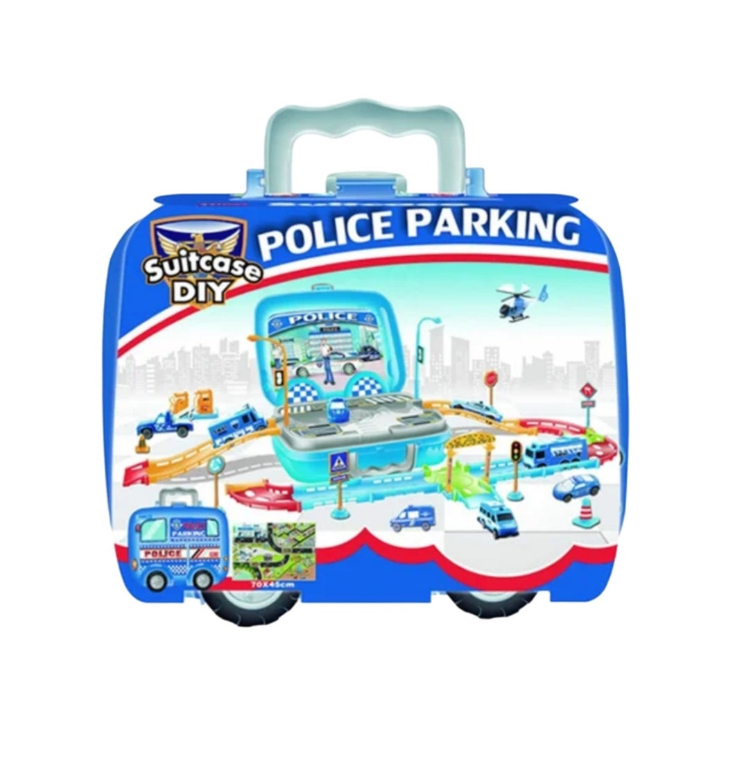 Police Parking DIY Suitcase - Toy Play  Set