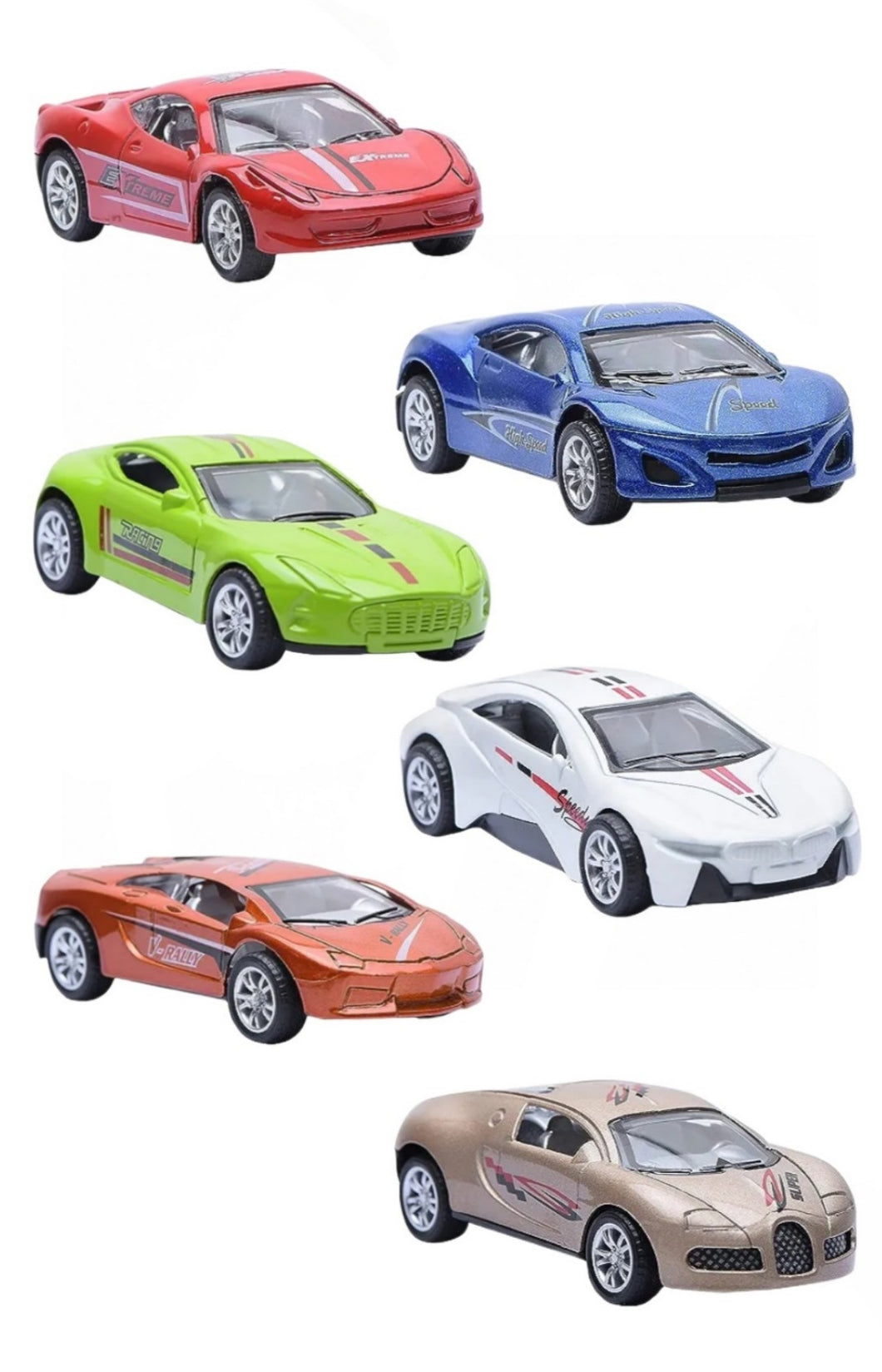 Die-Cast Toy Cars 1:64 Scale - Set of 6