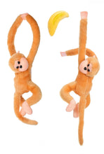 Load image into Gallery viewer, Giant 75cm Mobile Hanging Howler Monkey Baby Mobiles - 2 Pack With Plush Banana - Caramello Gold
