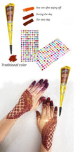 Load image into Gallery viewer, The Henna Box - 4 x Instant Henna and Stick-On Rhinestones Set
