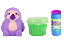 Load image into Gallery viewer, Slime Slurping Puking Squeeze Animal Toy With Bubbles - Bob Sloth
