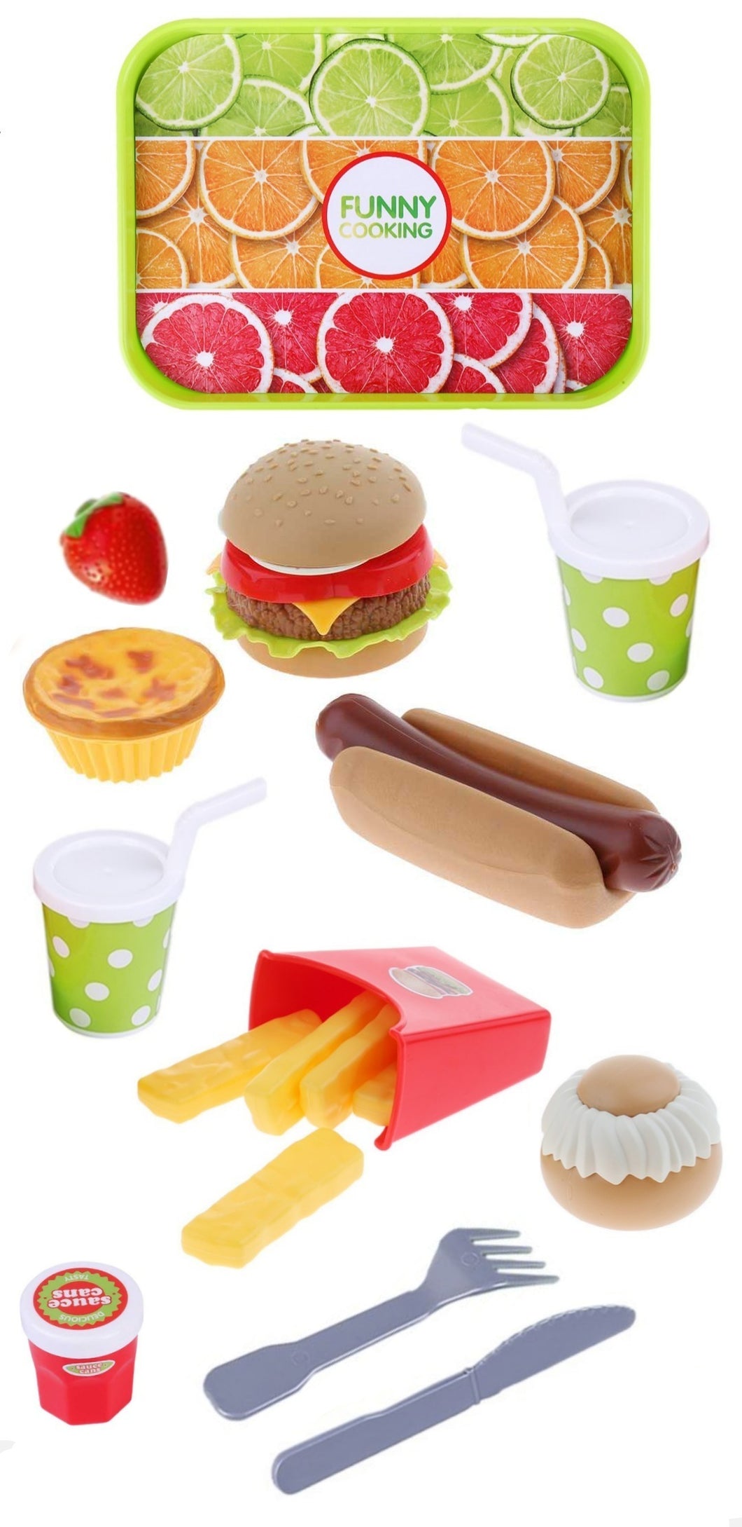 27 Piece Pretend Food Play Set