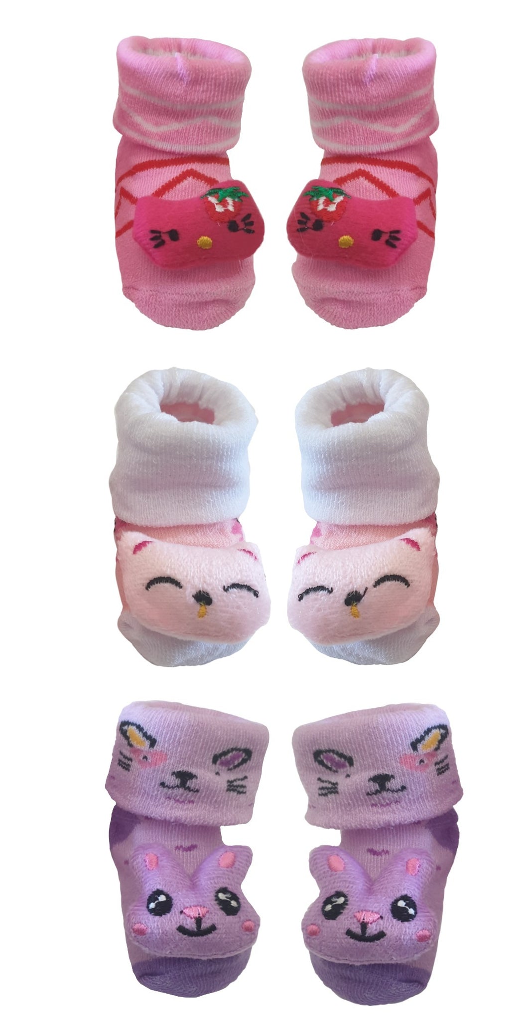 Baby Girl 3D Socks - Set of 3