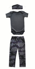 Load image into Gallery viewer, Toddler Clothing Set 3 Piece - Grey Camo Clothing Set with Matching Mask
