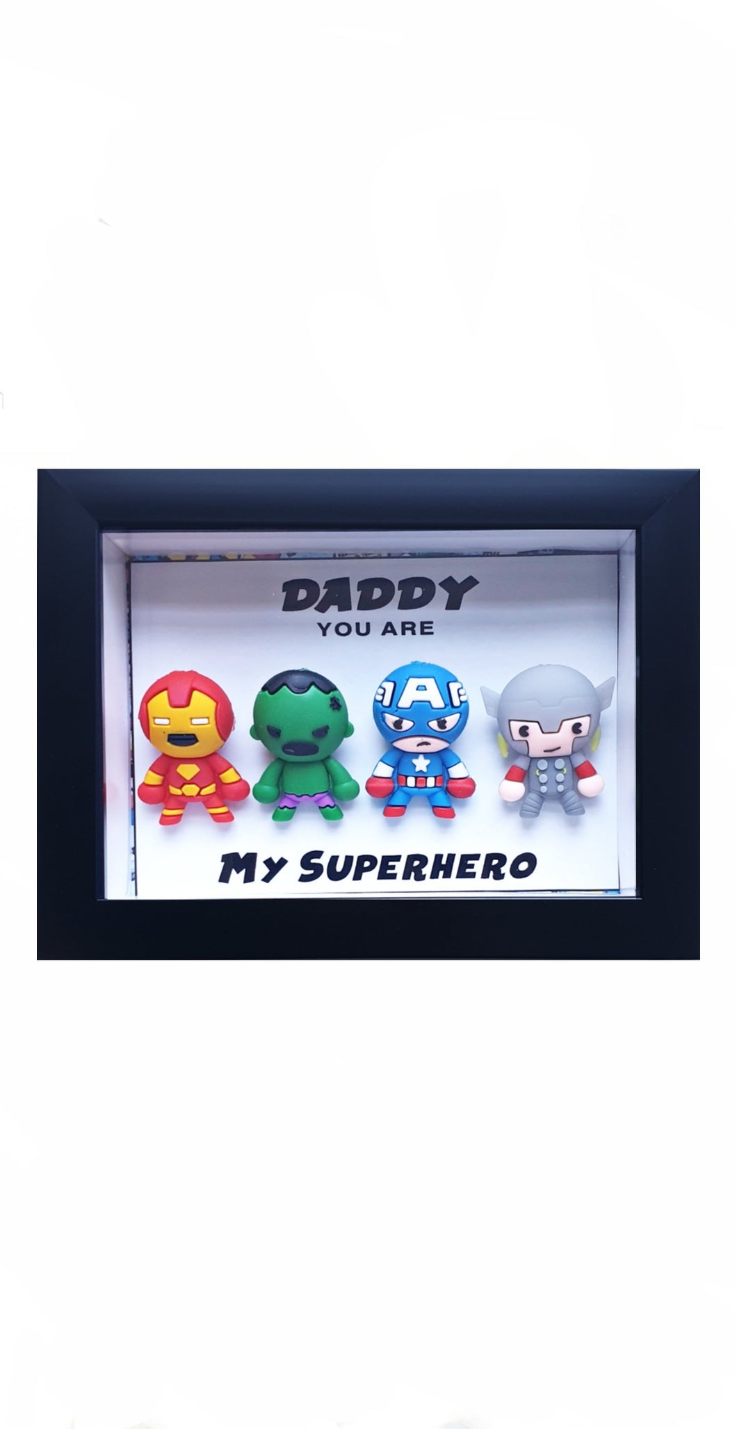 Daddy My Superhero - Avengers Themed Fathers Day Gift Frame