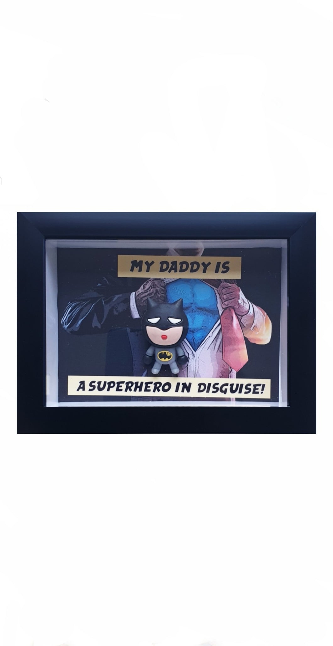 Daddy Superhero In Disguise - Fathers Day Shadow Box Gift Frame