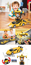 Load image into Gallery viewer, Yellow Transformer Remote Control Car - Transforms From Robot To Car And Back
