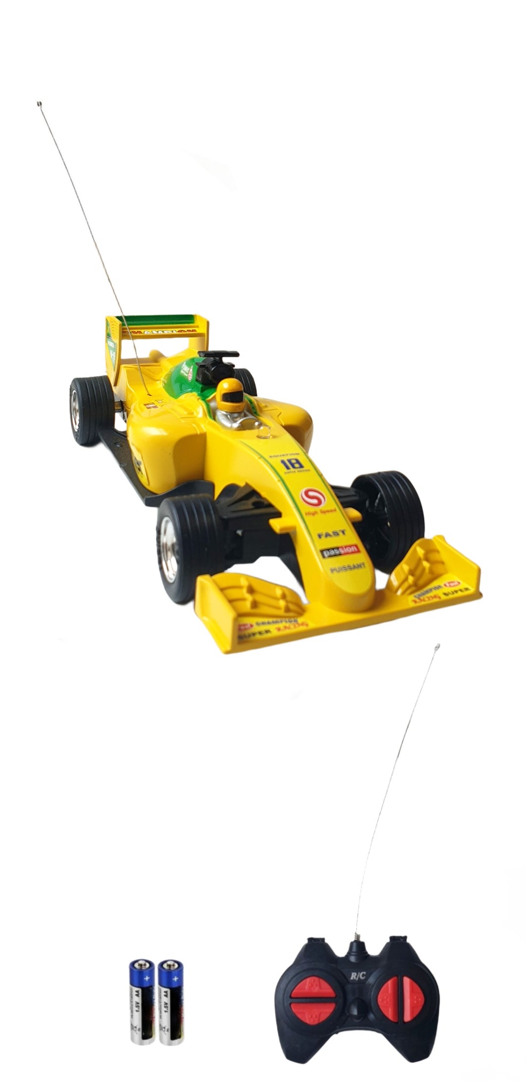 Formula 1 Styled Remote Control Toy Car - Yellow